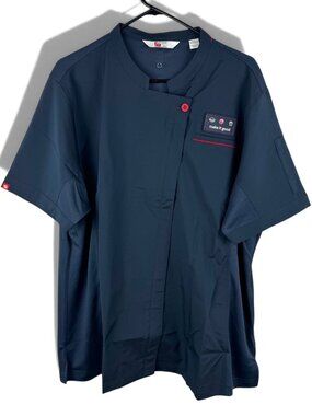 Chick-fil-A OOBE TeamStyle Chef Coat 2XL Navy Blue Red BOH Kitchen Uniform